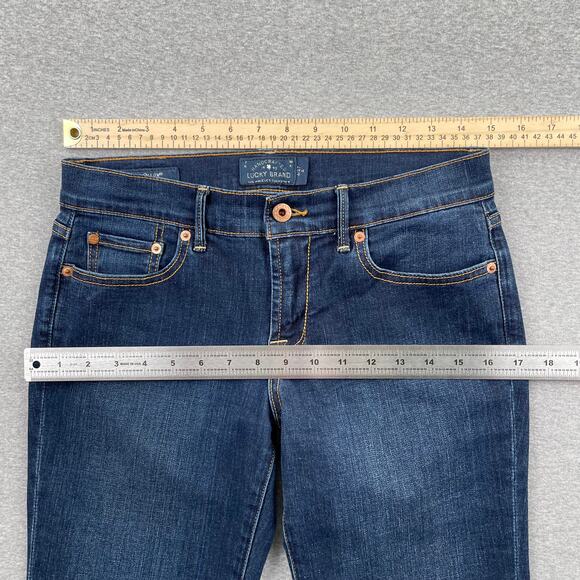 Lucky Brand Jeans Womens 4/27 Blue Sweet n Low Bootcut Dark Wash Lenoir Mid Rise - Picture 5 of 16